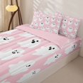 thumbnail image 3 of Homewish Girly Spooky Ghost Zipper Queen Comforter Set with Fitted Sheet and 2 Pillowcases for Girls, Playful Halloween Skull Zipper Bedding Set, Pink Reversible, 4pcs, 3 of 6