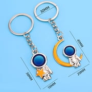 KONTONTY 2-Pack Astronaut Space Keychains Alloy Metal Back to School Accessories