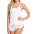 thumbnail image 2 of Ochine Sleepwear Silk Like Camisole Shorts V Neck Pajamas Set Nightwear for Women,S-XL, 2 of 3