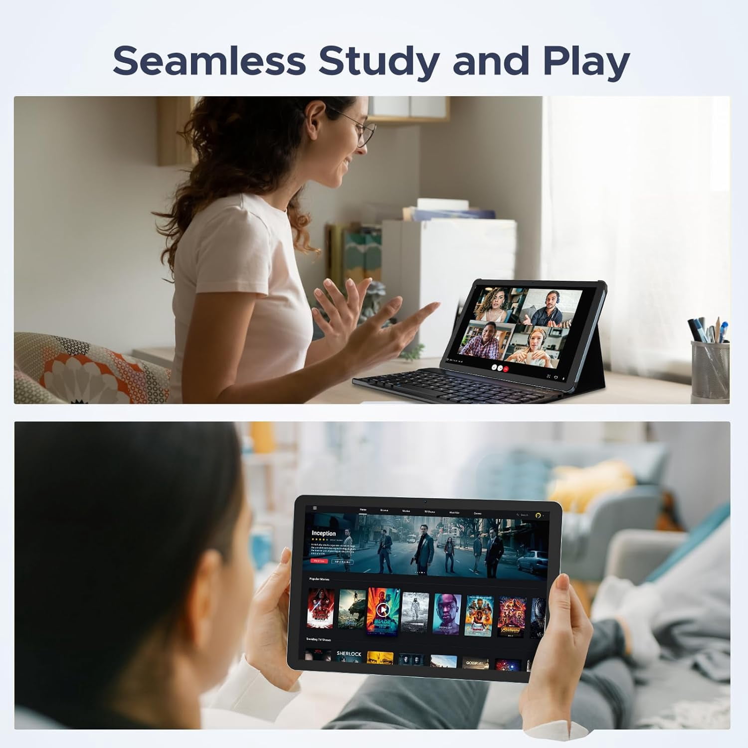 POCKAM P10PRO 10.1 Inch Tablet, Android 16 Tablets with 120Hz Display, 48GB+128GB/2TB, T7250 Octa-Core, 8800mAh, Widevine L1, Gemini AI, 13MP+5MP, 3.5mm Headphone, Tablet with keyboard, Pen