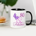 thumbnail image 3 of CafePress - 80 & Fabulous (Plumb) Mug - 11 oz Ceramic Mug - Novelty Coffee Tea Cup, 3 of 4
