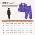 thumbnail image 3 of KLL blue Skull purple flower1 Print Women's Long Sleeve Pajamas with Pants Sleepwear Loungewear 2 Set-Small, 3 of 7