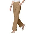 thumbnail image 7 of Qcmgmg Linebalm Pants, Pulisa Heracomfy Glamorease - Perfect Drape High Rise Pull-On Stretch Pants for Senior Women Over 50 Camel S, 7 of 7