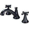thumbnail image 1 of Grifo para lavabo de baño, 2 manijas, montaje de 3 orificios, lavabo para adaptarse a grifo de baño de 8-16 pulgadas, negro mate, 1 of 5