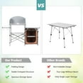 thumbnail image 5 of Goplus Camping Kitchen Table, Portable Outdoor Cooking Table with Storage, 26'' Tabletop, Detachable Windscreen, Camp Cook Station, Folding Grill Table for Tailgating BBQ Picnic Backyard Beach RV, 5 of 8
