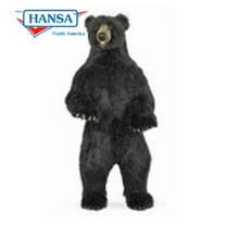 Handcrafted Cuddlers 59.75" Life-Size Handcrafted Black Bear Stuffed Animal