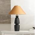 thumbnail image 4 of SAFAVIEH Sola 23.5" Contemporary Black Resin Table Lamp with Camel Shade, 4 of 6