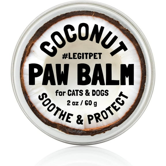 Dog Paw Balm Wax Soother & Moisturizer Cream with Natural Food-Grade Coconut Oil, Organic Shea Butter & Beeswax 2 oz Safe Invisible Barrier Healing Protector for Cracked Dog Paws, Snout & Elbows