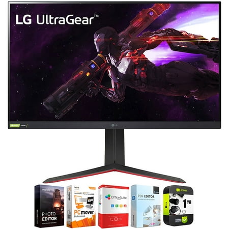 LG 32GP850-B 32 inch UltraGear QHD Nano IPS 165Hz HDR Monitor + G-SYNC Compatibility Bundle with Tech Smart USA Elite Suite 18 Standard Editing Software Bundle and 1 Year Extended Protection Plan