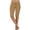 Khaki, variant on Women's Capri Sweat Pants Joggers Low Rise Drawstring Summer Casual Workout Cropped Pants Slim Fit Knee Length Trousers