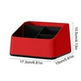 thumbnail image 4 of Plastic Desktop Storage Box, 4 Compartment Organizer for Stationery Cosmetics Office Supplies, White Red Green, 17.3x15x10.5cm, Space Saving Stylish Durable, Home Office Desk Organizer, 4 of 7
