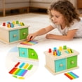thumbnail image 1 of Montessori For Toddlers Early Learning Color Recognition Shape Sorter Wooden Educational Activity Cube With, 1 of 8