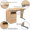 thumbnail image 2 of Maple Desk with Three Drawer Pedestal and Pull-Out Keyboard Tray, 2 of 9