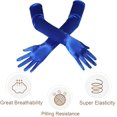 thumbnail image 4 of Long Opera Party 20s Satin Gloves Stretchy Adult Size Elbow Length,Royal Blue, 4 of 4