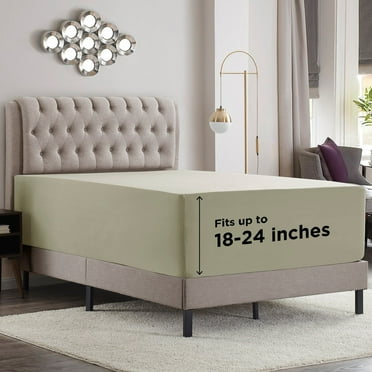 Sanders Collection Empyrean Bedding Extra Deep Pocket Microfiber Fitted Sheet Set Sage - Twin XL
