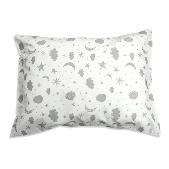 Spasilk Cotton 100% Cotton Pillowcase Toddler Size, Grey Celestial