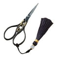thumbnail image 4 of Chinese Household Scissors Retro Design Embroidery Scissors Carving Scissors golden brown tassel, 4 of 9