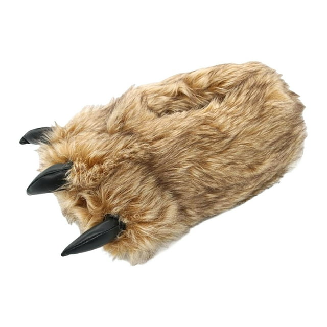 Zapatillas de felpa con patas de animales para mujer, zapatos de casa cálidos en el talón informales antideslizantes encantadores para dormi jinwen Pantuflas de felpa