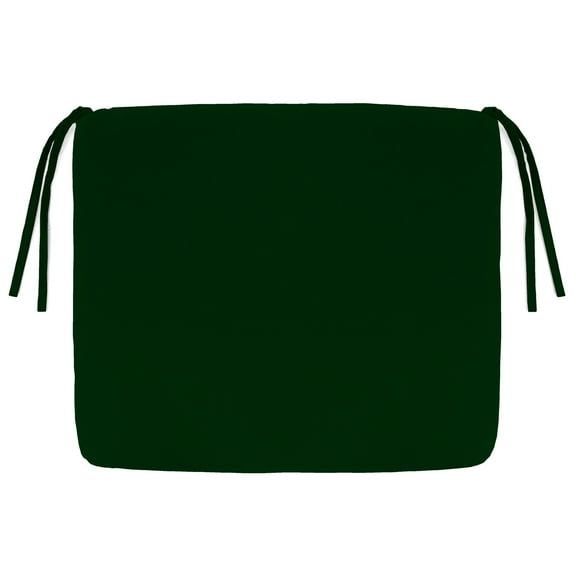Jordan Manufacturing 17.5" x 19.75" Forest Green Solid Rectangular Outdoor Chair Pad Seat Cushion with Ties and Rounded Corners