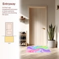 thumbnail image 3 of Flatwoven High Traffic Area Rug, Watercolor Gradient Tie Dye Swirl Area with Flowing Curves, Non Slip, Stain Resistant, Washable Area Rugs for Living Room, Bedroom(Pink, 6X9), 3 of 8