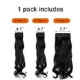 thumbnail image 4 of SHCKE 24" 3Pcs Clip in Hair Extensions Fluffy Wavy Curly Hair Extensions Synthetic Fiber Clip On Hair Extensions for Women Dark Black, 4 of 5