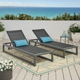 thumbnail image 2 of GDF Studio Camdyn Outdoor Mesh and Aluminum Armless Adjustable Chaise Lounges, Set of 2, Black and Gray, 2 of 10
