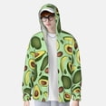 thumbnail image 4 of Goofa Avocado With Seeds Printed Women's UPF 50+ Sun Protection Hoodie Jacket Lightweight Long Sleeve Sun Shirt for Women with Pocket Hiking Outdoor-Small, 4 of 9