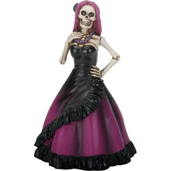 YTC Summit Figurine Squelette de la Morte Femme en Robe Violette Dia de Los Muertos Nouveau