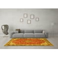 thumbnail image 3 of Ahgly Company Machine Washable Indoor Square Persian Yellow Traditional Area Rugs, 4' Square, 3 of 4