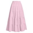 thumbnail image 5 of UQJfacai Girls Maxi Skirts High Waisted Boho Flowy Long Skirts Tween Girl Bow Summer Swing Ankle Length Tiered Skirt 4-15 Years, 5 of 8