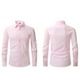 thumbnail image 1 of pstuiky camisas de manga larga para hombre, Camisa informal de color liso con botones, manga larga, cuello vuelto, transpirable y elástica para hombre Tops casuales para hombres l, 1 of 5
