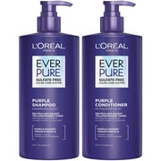 L'Oreal Paris EverPure Sulfate Free Purple Toning Shampoo & Conditioner Set for Colored Treated Hair, 23 fl oz