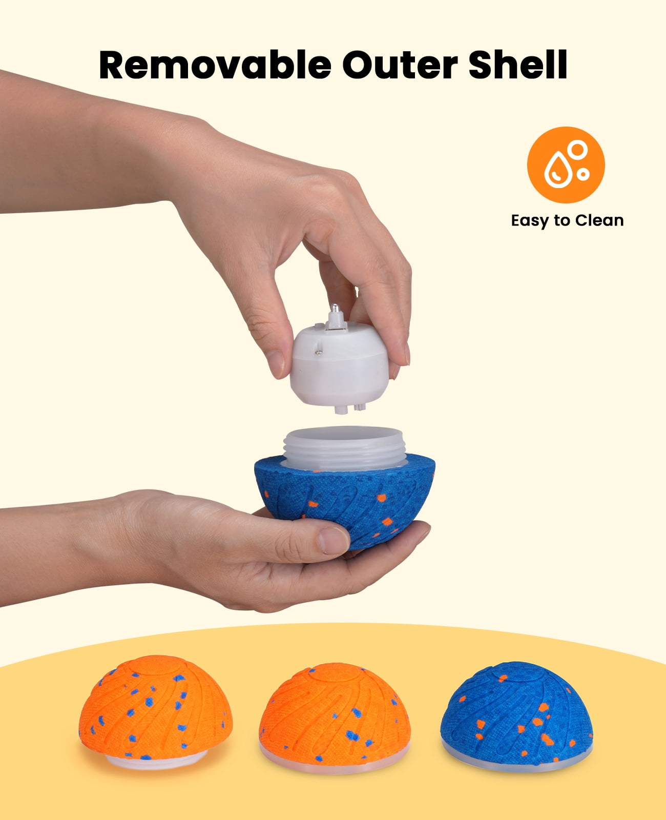 Xeuch Smart Interactive Dog Balls, Automatic Moving Ball for Medium and Large Dogs, ETPU New Material, Motion Activated Rolling & Rotating Bouncy Toy for Dog Enrichment & Stimulation, Blue