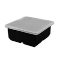 thumbnail image 1 of Bandejas de cubitos de hielo de silicona de 4 rejillas con tapa. Molde creativo de silicona de grado alimenticio para bares, cocinas y bebidas líquidas (negro)., 1 of 7