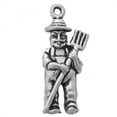 thumbnail image 1 of Sterling Silver 20" 1mm 3D Old McDonald Farmer In Overalls And Pitchfork Pendant Necklace, 1 of 2