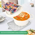 thumbnail image 3 of Yayeee Pot Holders Kitchen Heat Resistant with Pocket 7"x9.8" Cotton Oven Cooking Hot Pads, Art Buildings, 3 of 7