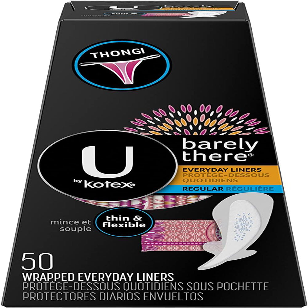 U by Kotex Barely There Thong Pantiliners 50 ea Pack of 2