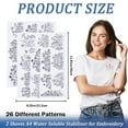 thumbnail image 2 of 2 Sheets Flowers Grass Water Soluble Embroidery Patterns Stabilizers Hand Sewing Stick and Stitch Transfers Fabric Wash Away Pre-Printed Self Adhesive for Bags Cloth Sewing Lovers, 2 of 9