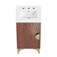 thumbnail image 4 of Sink Vanity Cabinet, White Walnut, Wood, Hotel Bedroom Bathroom, Modern Contemporary HB34661, 4 of 11