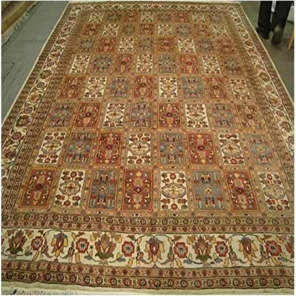Ahmedani Linen Bakhtiari Pestal Flower All Over Home Decor Living Room & Bedroom Area Rug Hand Knotted Silk Wool Floor Carpet (12.1 x 9.1)'