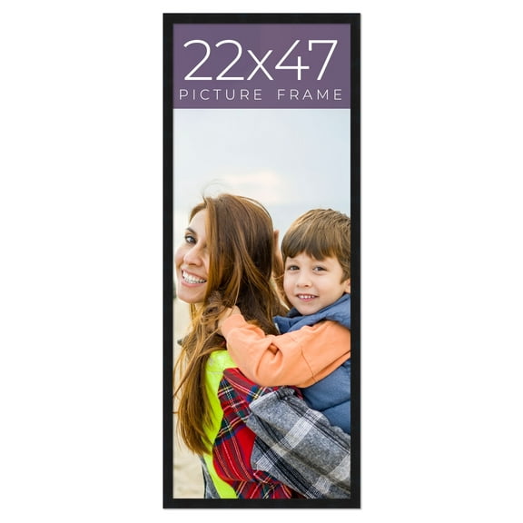 22x47 Frame Black Real Wood Picture Frame Width 0.75 inches | Interior Frame Depth 0.5 inches |