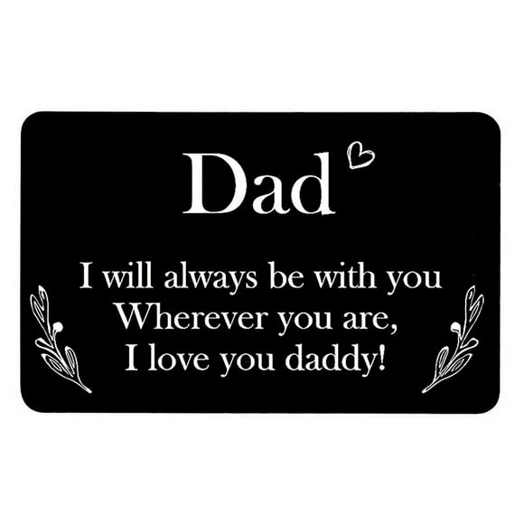 Christmas DecorGreeting CardPersonalized Engraved Wallet Metal Card Insert From Son Daughter Birthday Thanksgiving Christmas Father Day Customized Best Dad Ever Best Custom Message Card For Dad Daddy