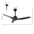 thumbnail image 3 of JONATHAN Y Aldrin 50" Modern Minimalist Iron/Plastic Mobile-App/Remote-Controlled 6-Speed Razor Ceiling Fan, Dark Brown Wood Finish, 3 of 8