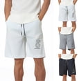 thumbnail image 3 of FUZHIQ Men's Shorts Summer Elastic Waist Solid Cotton Shorts Quick-Dry Lightweight Walking Summer Shorts Solid Splice Pocket,XXXL, 3 of 5