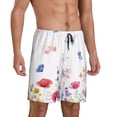 thumbnail image 2 of Picia Meadow flowers with butterfly Pattern Pajama Shorts for Men, Men's Pajama Bottoms, Sleepwear,Short Pajama Pants-Large, 2 of 6