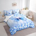 thumbnail image 3 of Manfei Wildlife Cheetah Hide 7pcs Bedding Comforter Set,Safari Leopard Print Queen Bedding Sets,Flying Animal Butterfly Queen Sheet Sets For Kids,Super Cozy Room Decor Reversible, 3 of 8