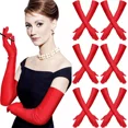 thumbnail image 1 of 6 Piezas Guantes Largos Elegantes De Dama Satin Accesorio, 1 of 8
