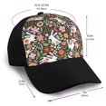 thumbnail image 2 of Yiaed Rabbits on Floral Print Baseball Cap Dad Hat Polo Style Plain Blank Adjustable Size, 2 of 5
