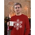 thumbnail image 5 of Tstars Men's Christmas Long-Sleeve T-Shirt with Snowflake Design, 5 of 7