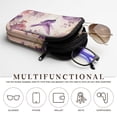 thumbnail image 5 of SEANATIVE Neoprene Double Glasses Case Dual Compartment Eyeglasses Sunglasses Holder for Women Men, Glasses Organizer with Zipper Closure, Eyewear Storage Bag, Hummingbird Flower Violet Beige, 5 of 7